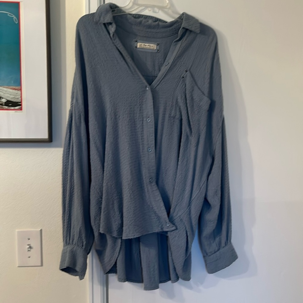 Free People hi-lo button down tunic